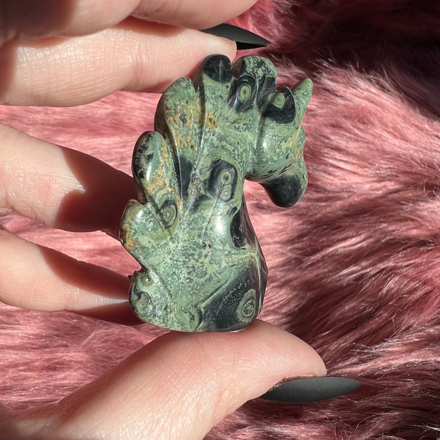 Stunning High Quality Kambaba Jasper Unicorn Carving - B