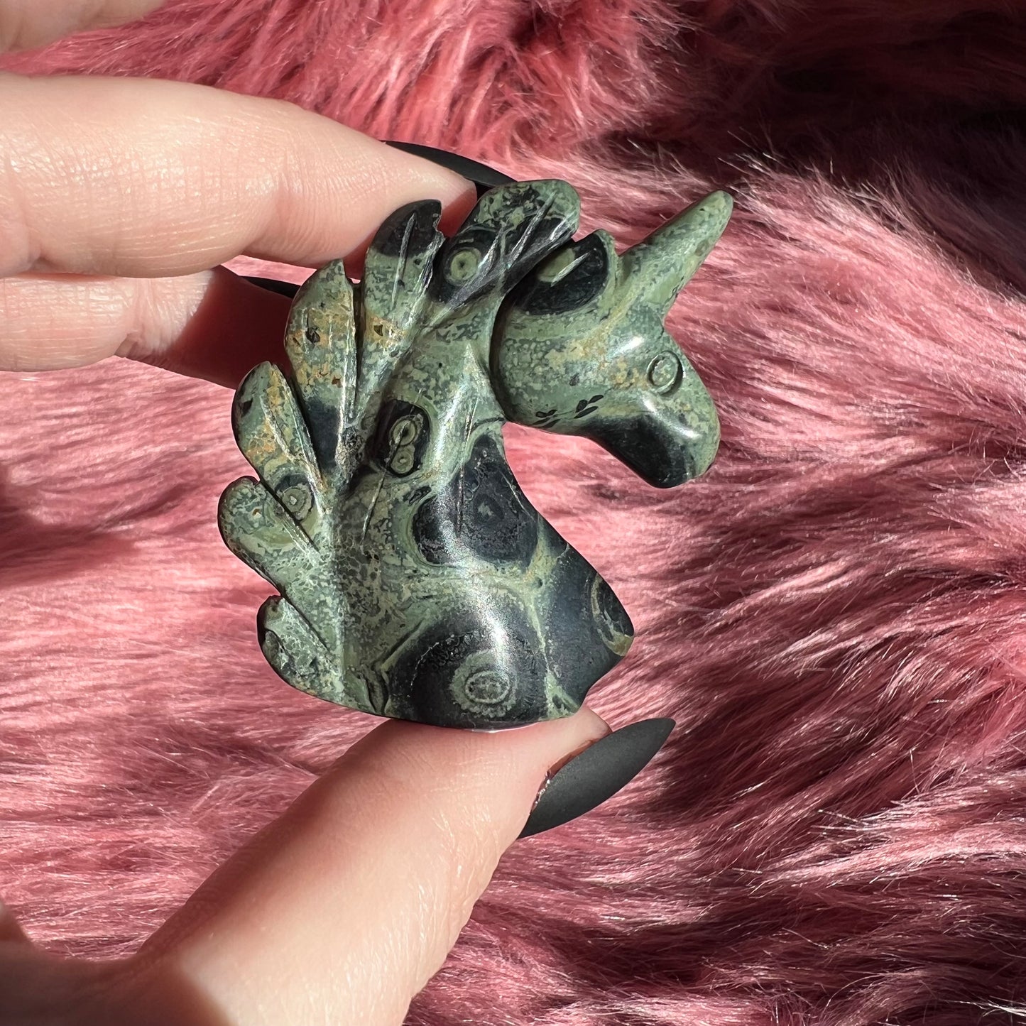 Stunning High Quality Kambaba Jasper Unicorn Carving - B