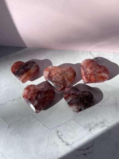 ONE (1) Stunning Flashy Fire Quartz Heart - Intuitively Selected