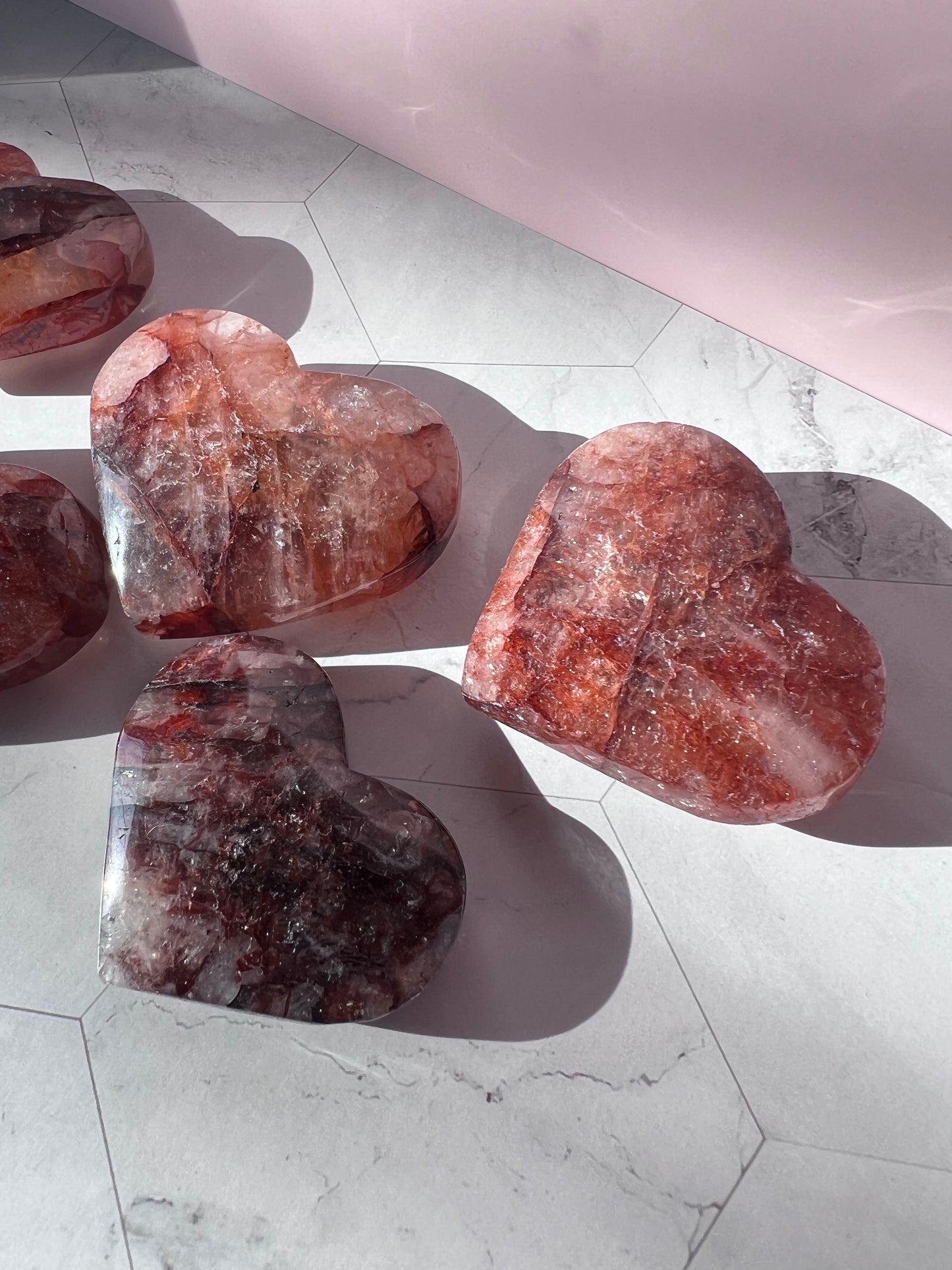 ONE (1) Stunning Flashy Fire Quartz Heart - Intuitively Selected