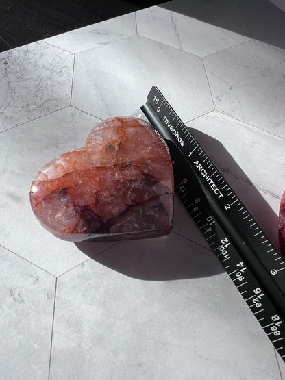 ONE (1) Stunning Flashy Fire Quartz Heart - Intuitively Selected