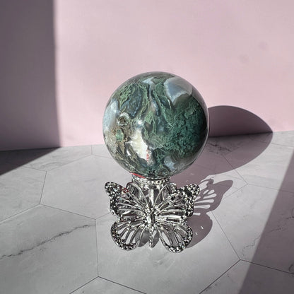 ONE (1) Stunning Moss Agate Crystal Sphere