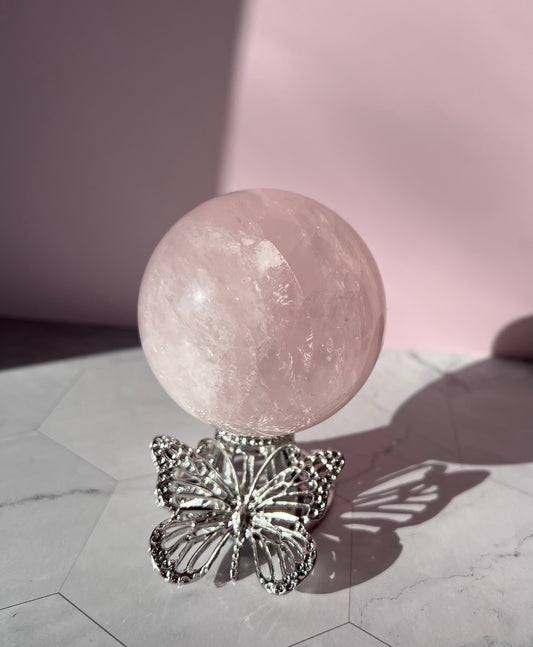 ONE (1) Stunning Flashy Rose Quartz Crystal Sphere