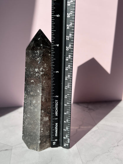 Stunning Black Tourmaline and Quartz Tower