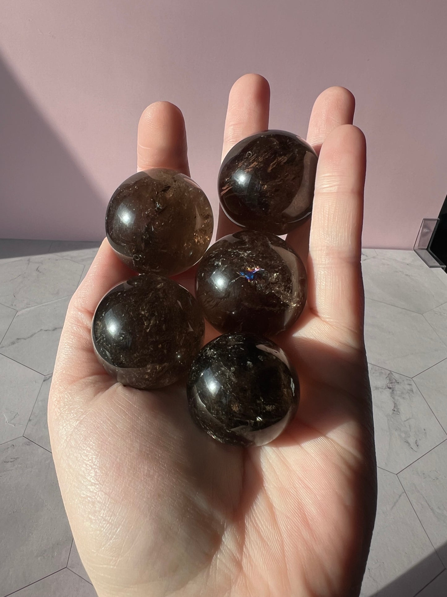 ONE (1) Stunning Flashy Smoky Quartz Sphere - Intuitively Selected