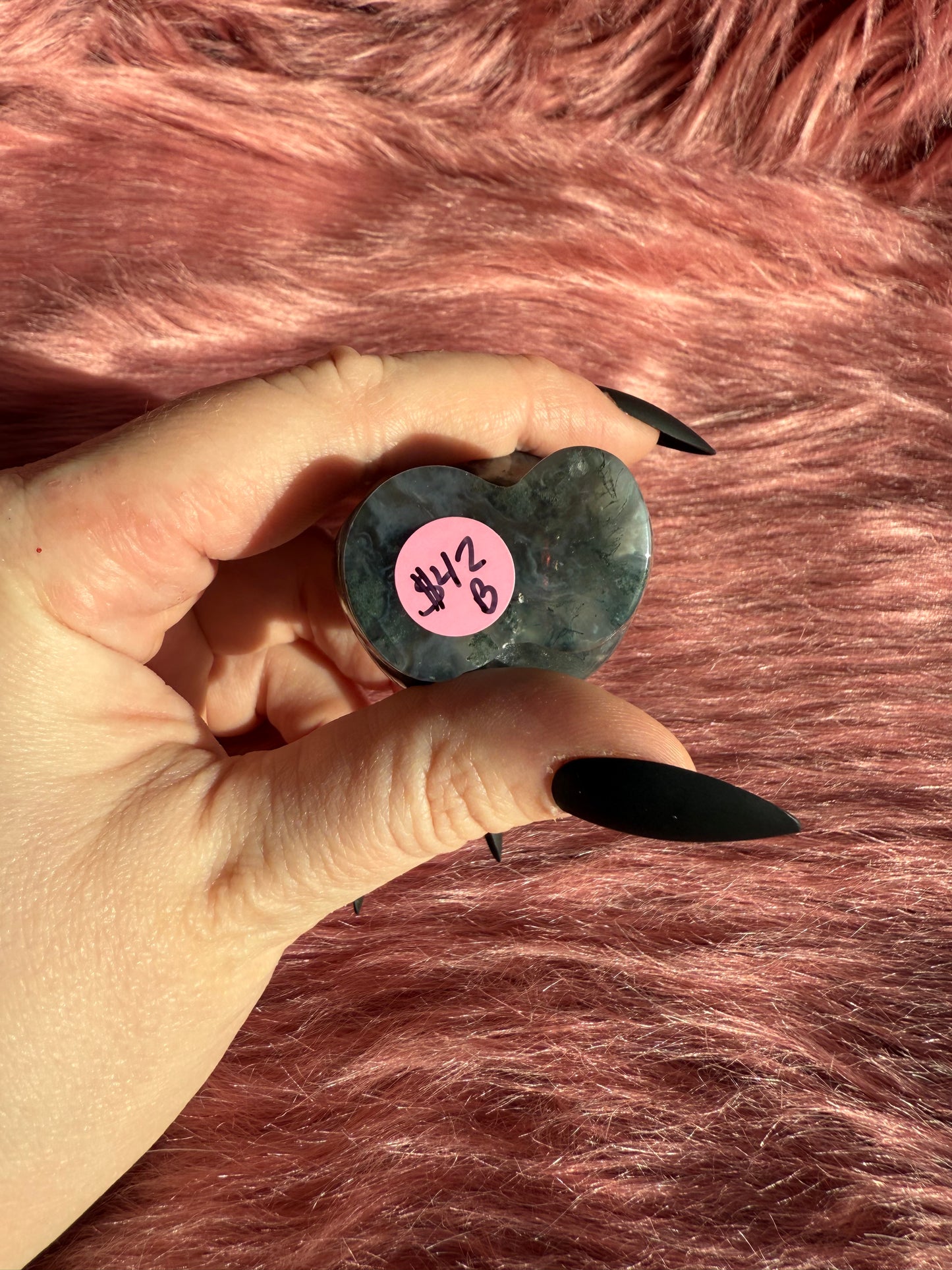 Stunning Moss Agate with Quartz Goddess Body - B