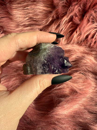 Stunning High Quality Raw Amethyst Bunny Rock Carving
