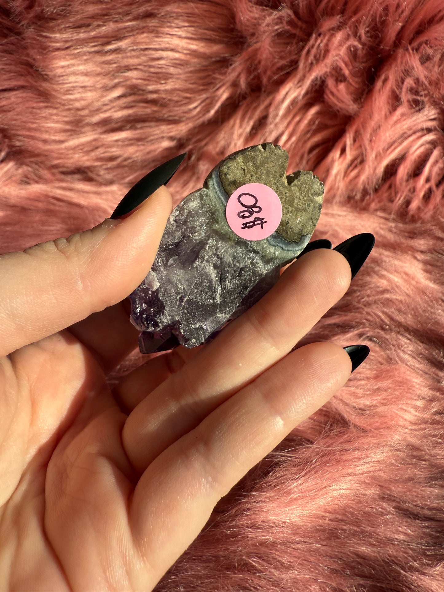 Stunning High Quality Raw Amethyst Bunny Rock Carving