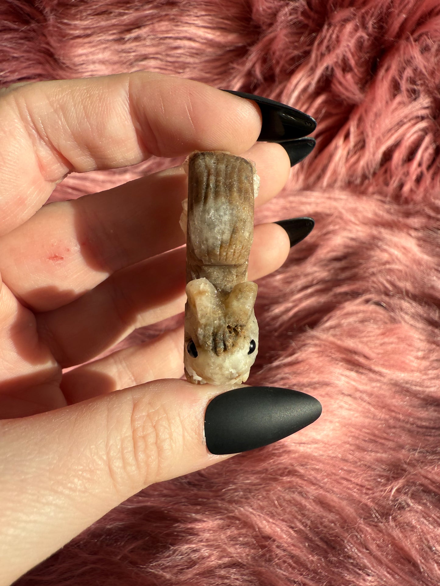 Stunning High Quality Raw Clear Quartz Squirrel Rock Carving