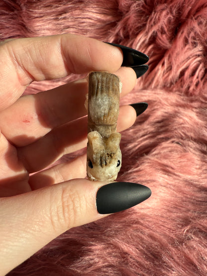 Stunning High Quality Raw Clear Quartz Squirrel Rock Carving