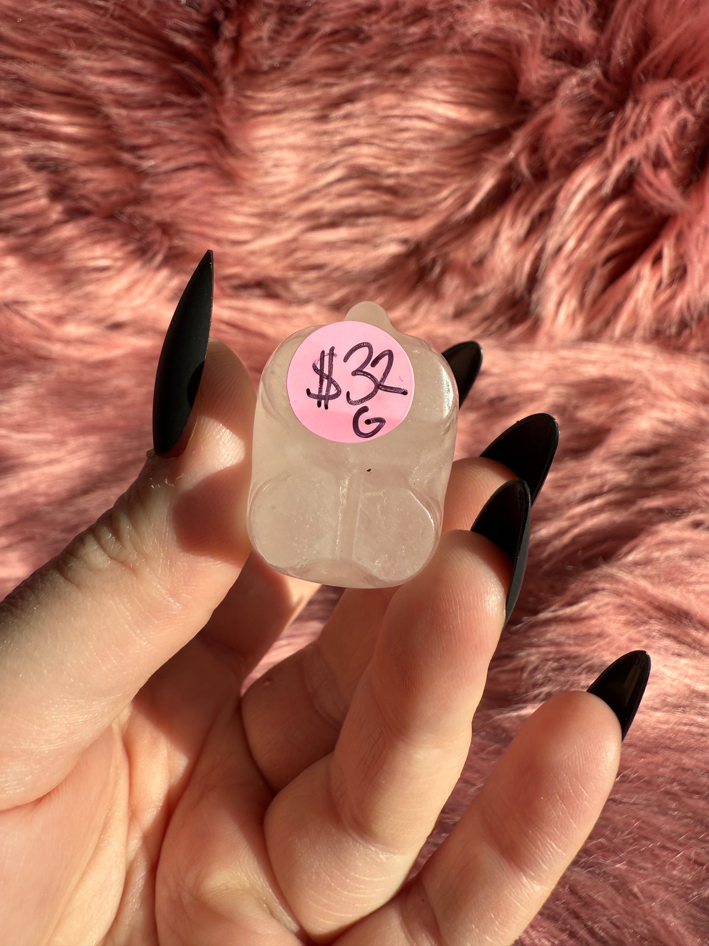 Stunning High Quality Rose Quartz Giraffe Carving