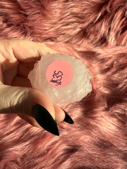 Stunning High Quality Rose Quartz Owl Carving