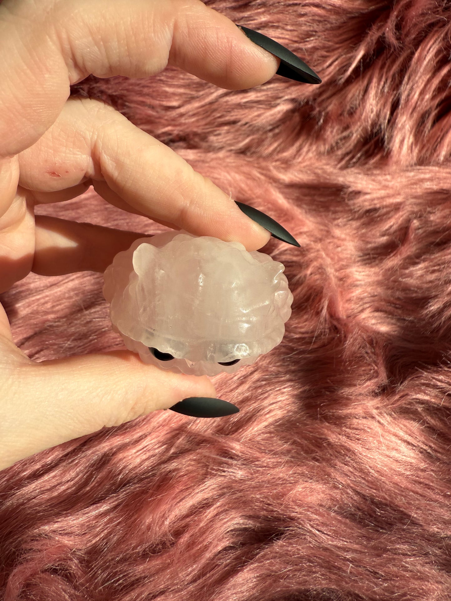 Stunning High Quality Rose Quartz Owl Carving