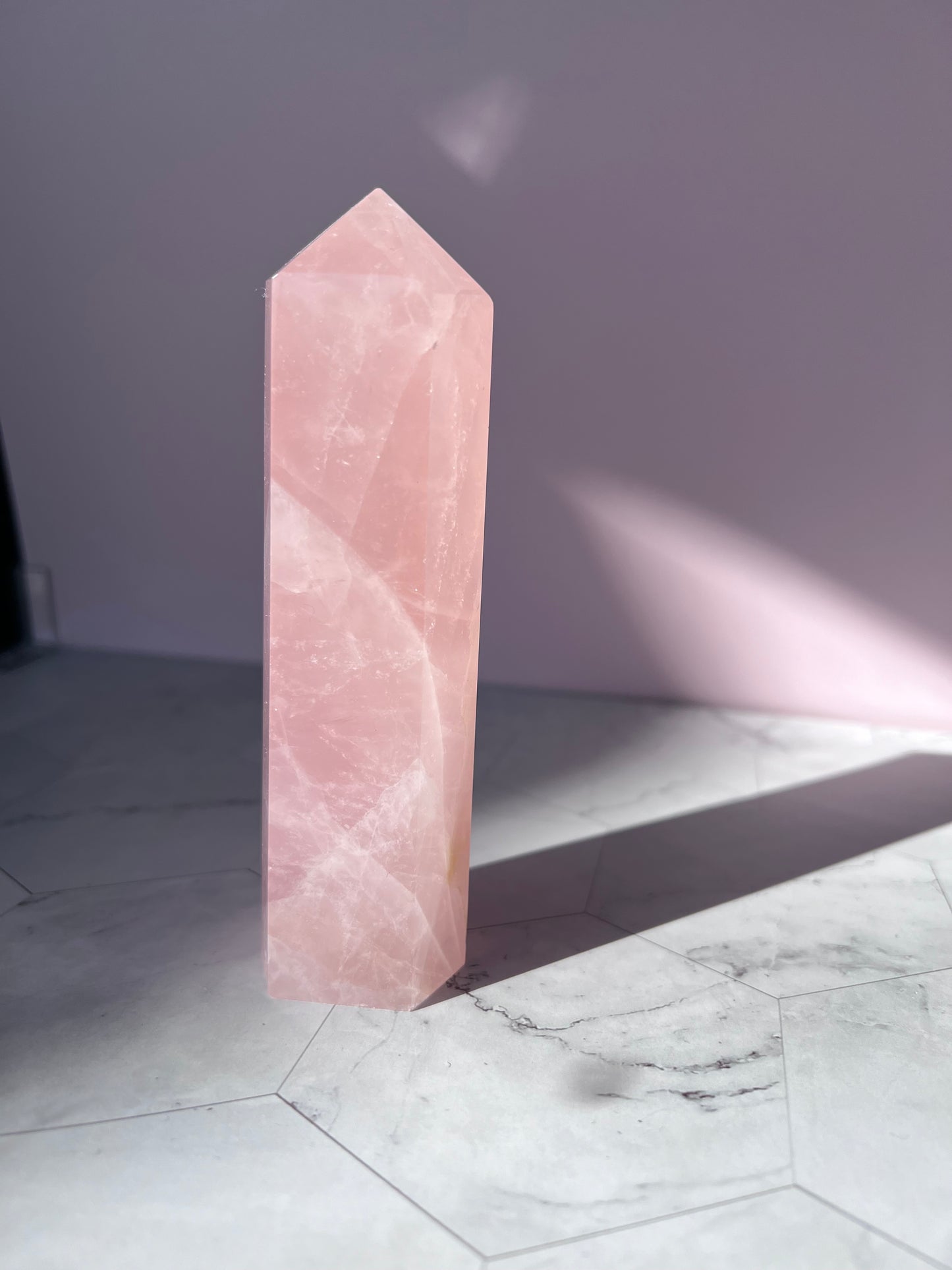 ONE (1) Stunning Flashy Rose Quartz Tower