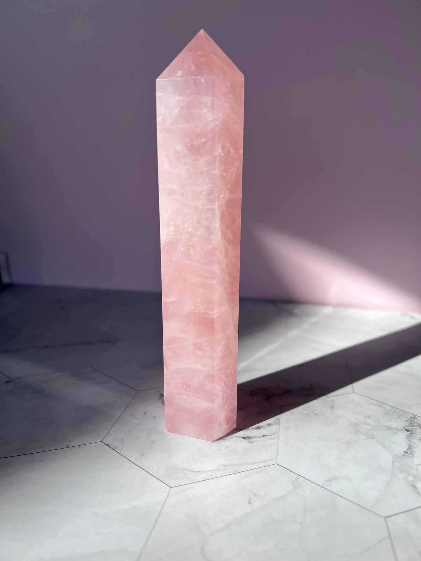 ONE (1) Stunning Flashy Rose Quartz Tower