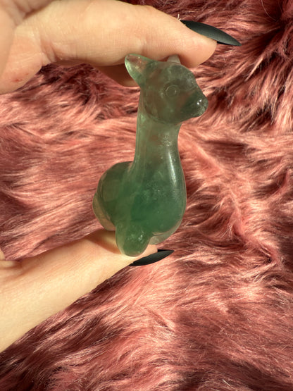 Stunning High Quality Green Fluorite Llama Carving