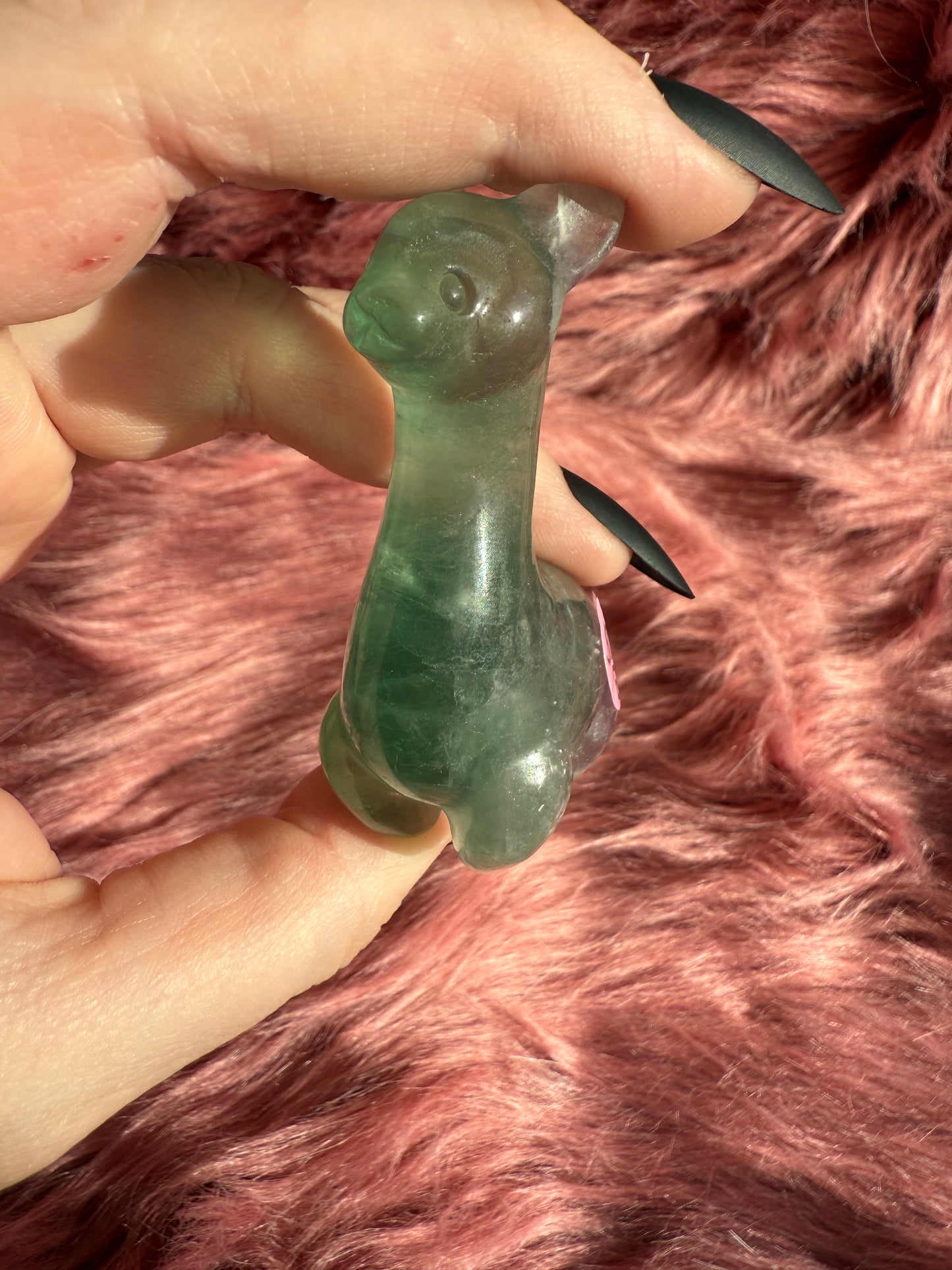 Stunning High Quality Green Fluorite Llama Carving