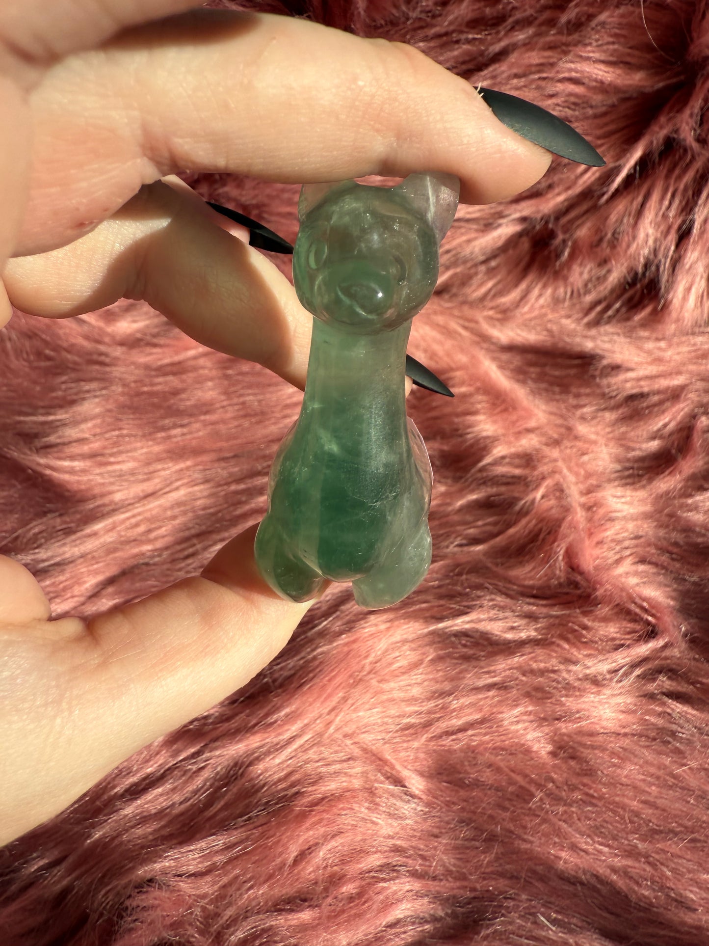 Stunning High Quality Green Fluorite Llama Carving