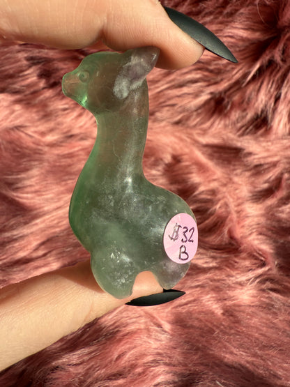 Stunning High Quality Green Fluorite Llama Carving
