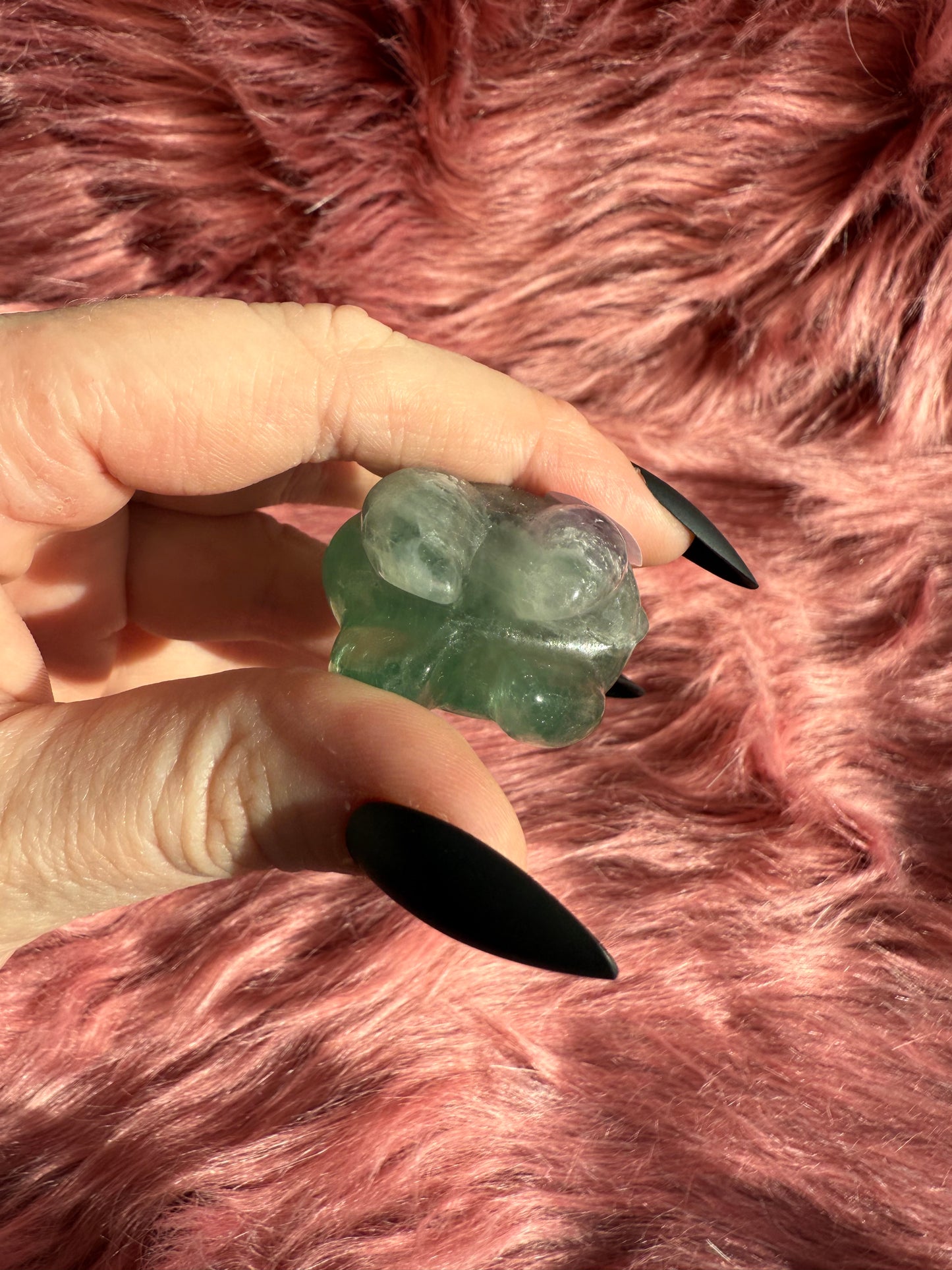 Stunning High Quality Green Fluorite Llama Carving