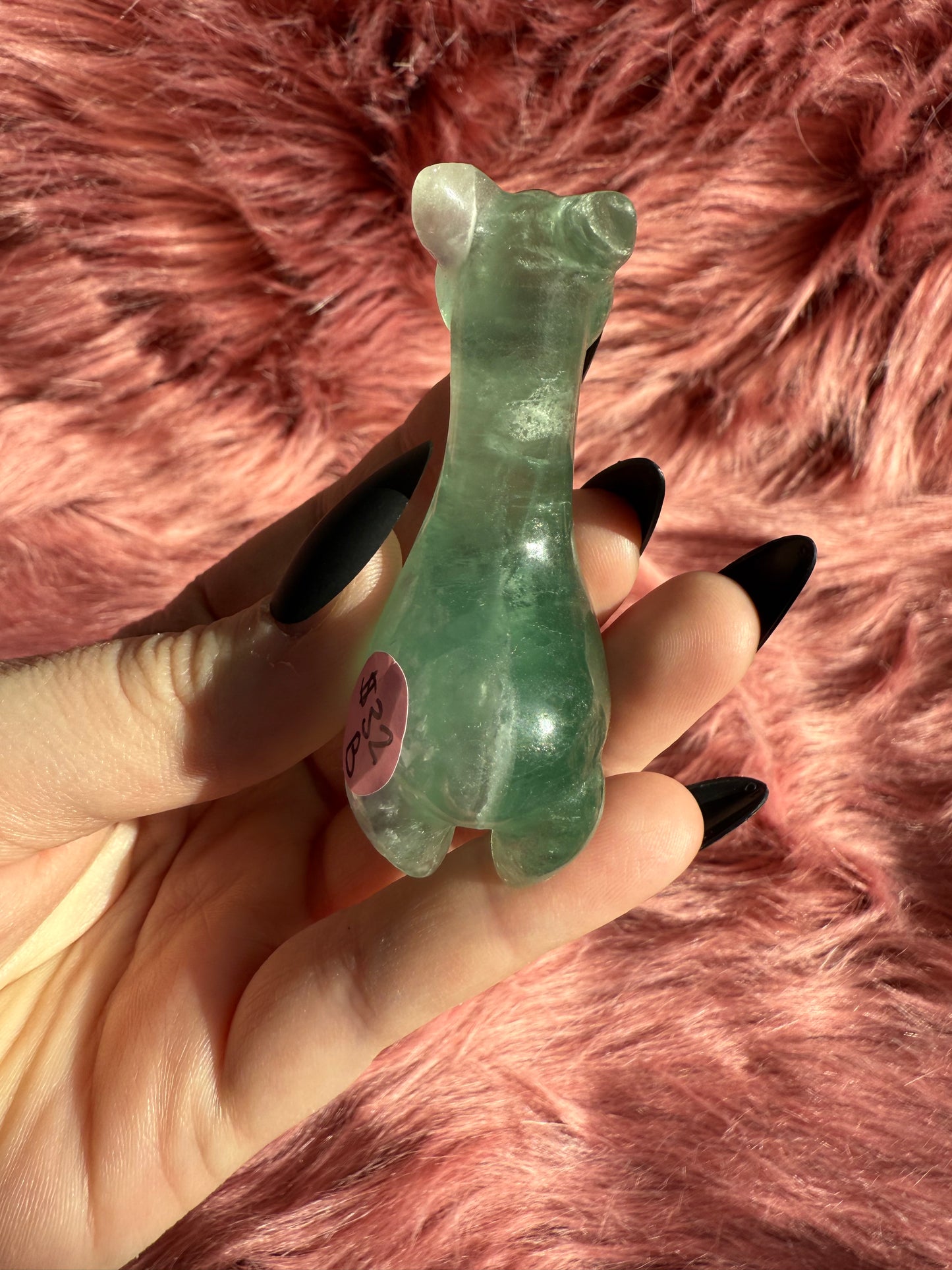 Stunning High Quality Green Fluorite Llama Carving