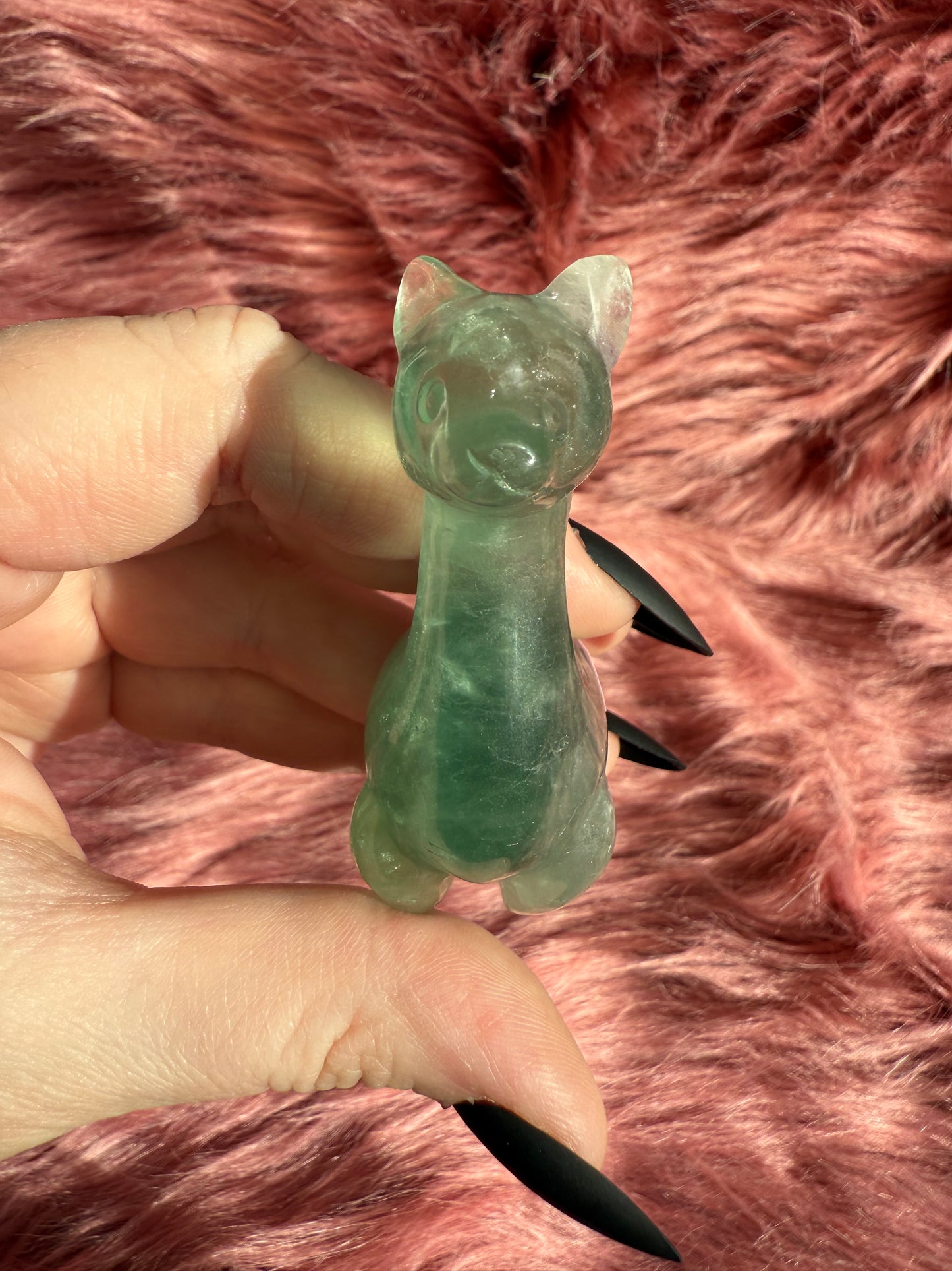 Stunning High Quality Green Fluorite Llama Carving