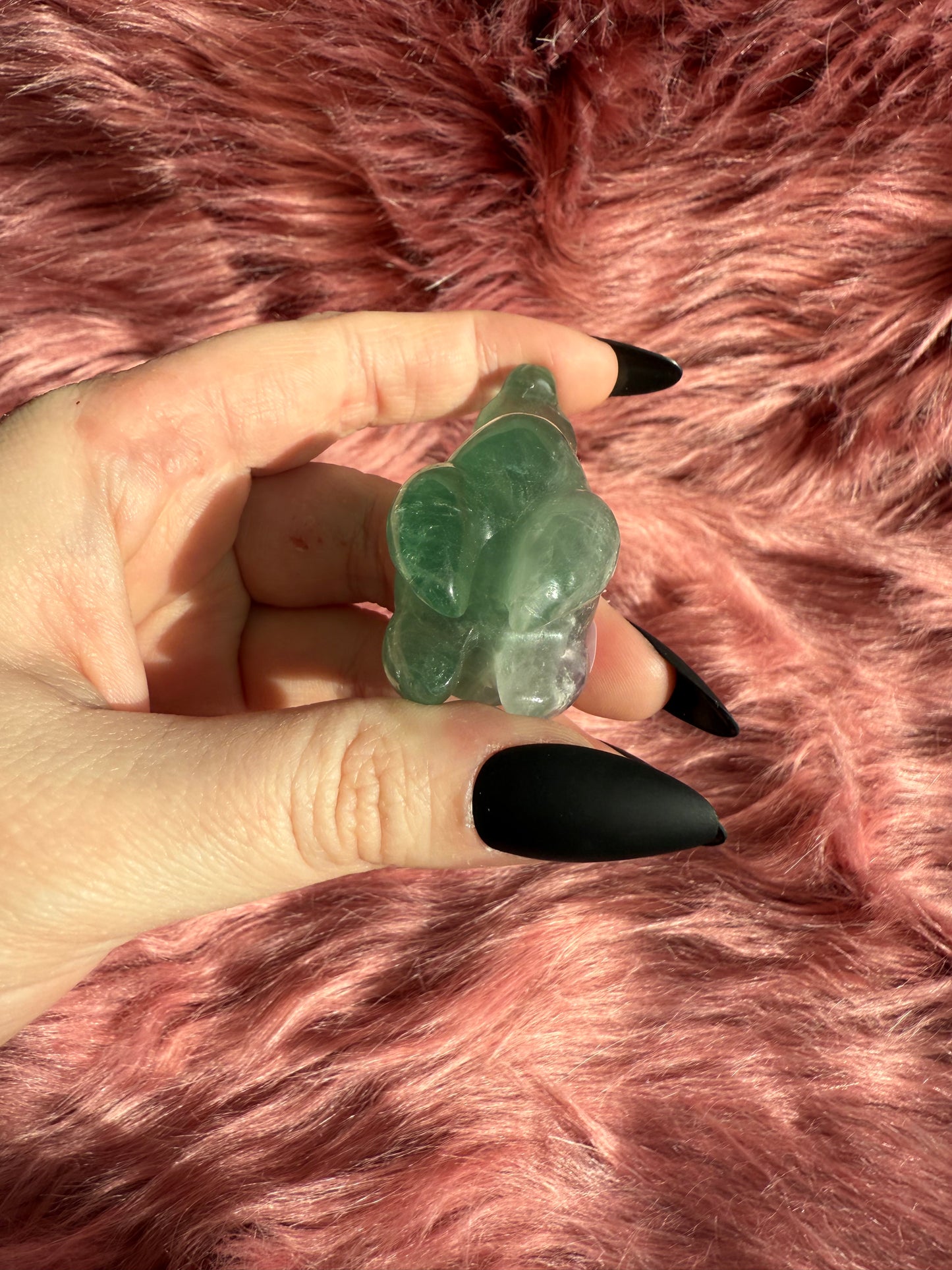 Stunning High Quality Green Fluorite Llama Carving