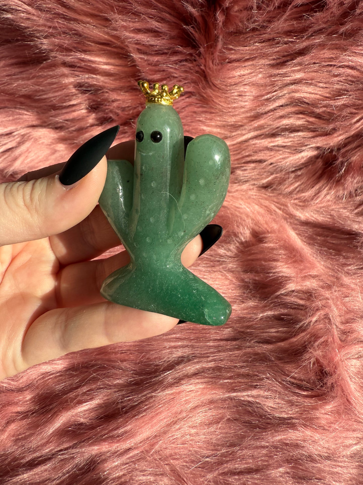 Stunning High Quality Green Adventurine Cactus Carving