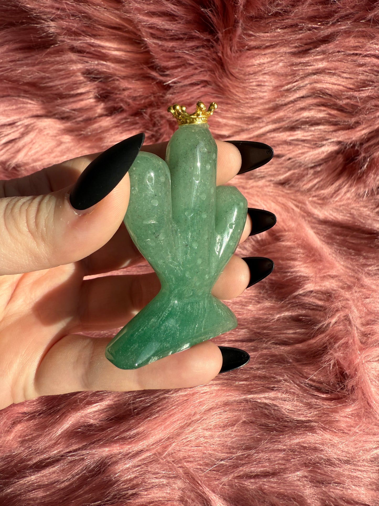 Stunning High Quality Green Adventurine Cactus Carving