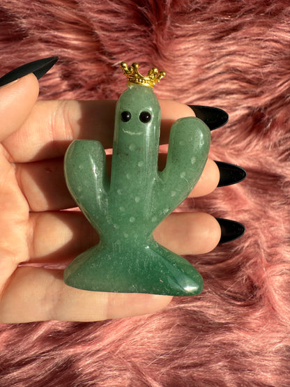 Stunning High Quality Green Adventurine Cactus Carving