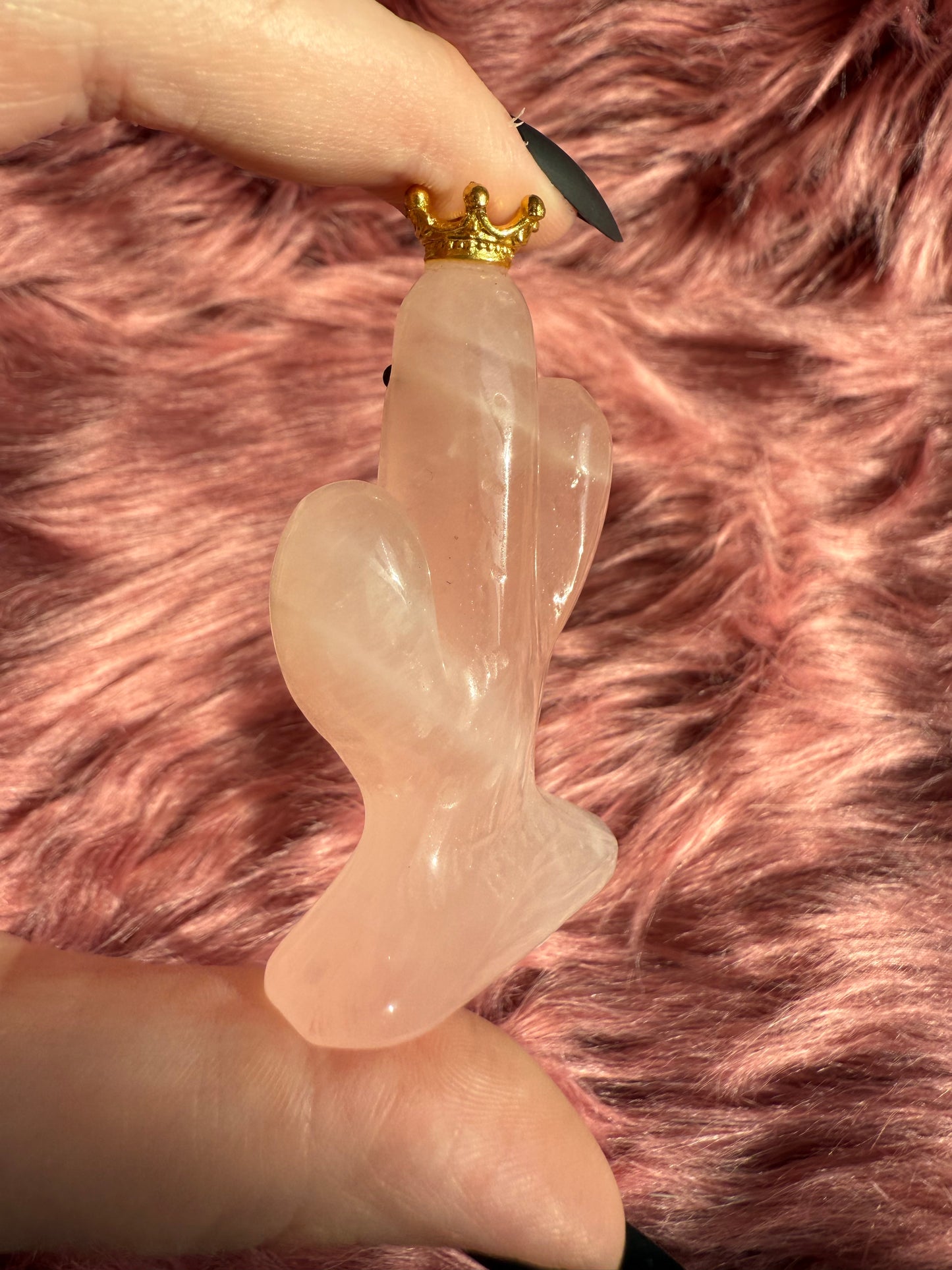 Stunning High Quality Rose Quartz Cactus Carving