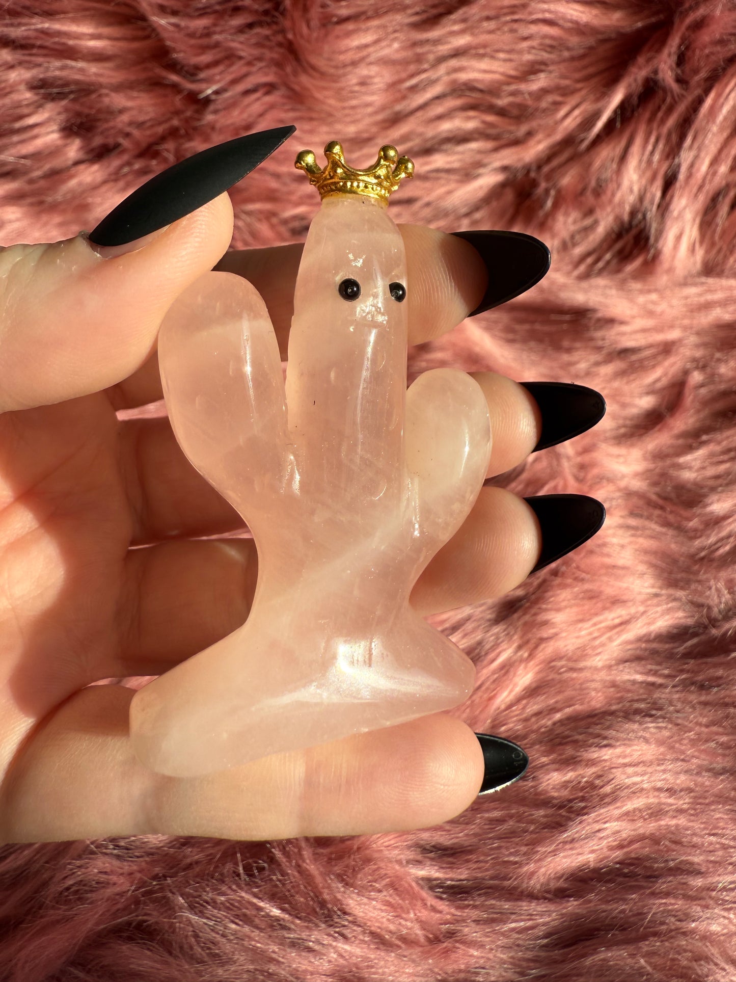 Stunning High Quality Rose Quartz Cactus Carving