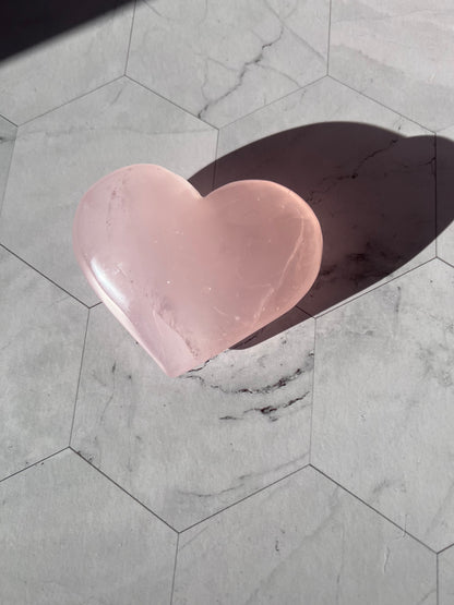 ONE (1) Stunning Flashy Medium Rose Quartz Heart - Intuitively Selected