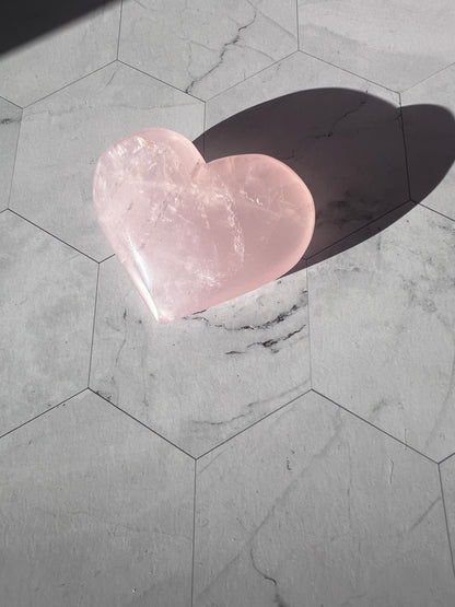 ONE (1) Stunning Flashy Medium Rose Quartz Heart - Intuitively Selected