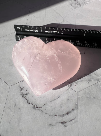 ONE (1) Stunning Flashy Medium Rose Quartz Heart - Intuitively Selected