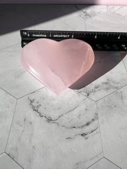 ONE (1) Stunning Flashy Medium Rose Quartz Heart - Intuitively Selected