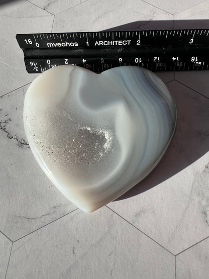 ONE (1) Stunning Druzy Agate Heart