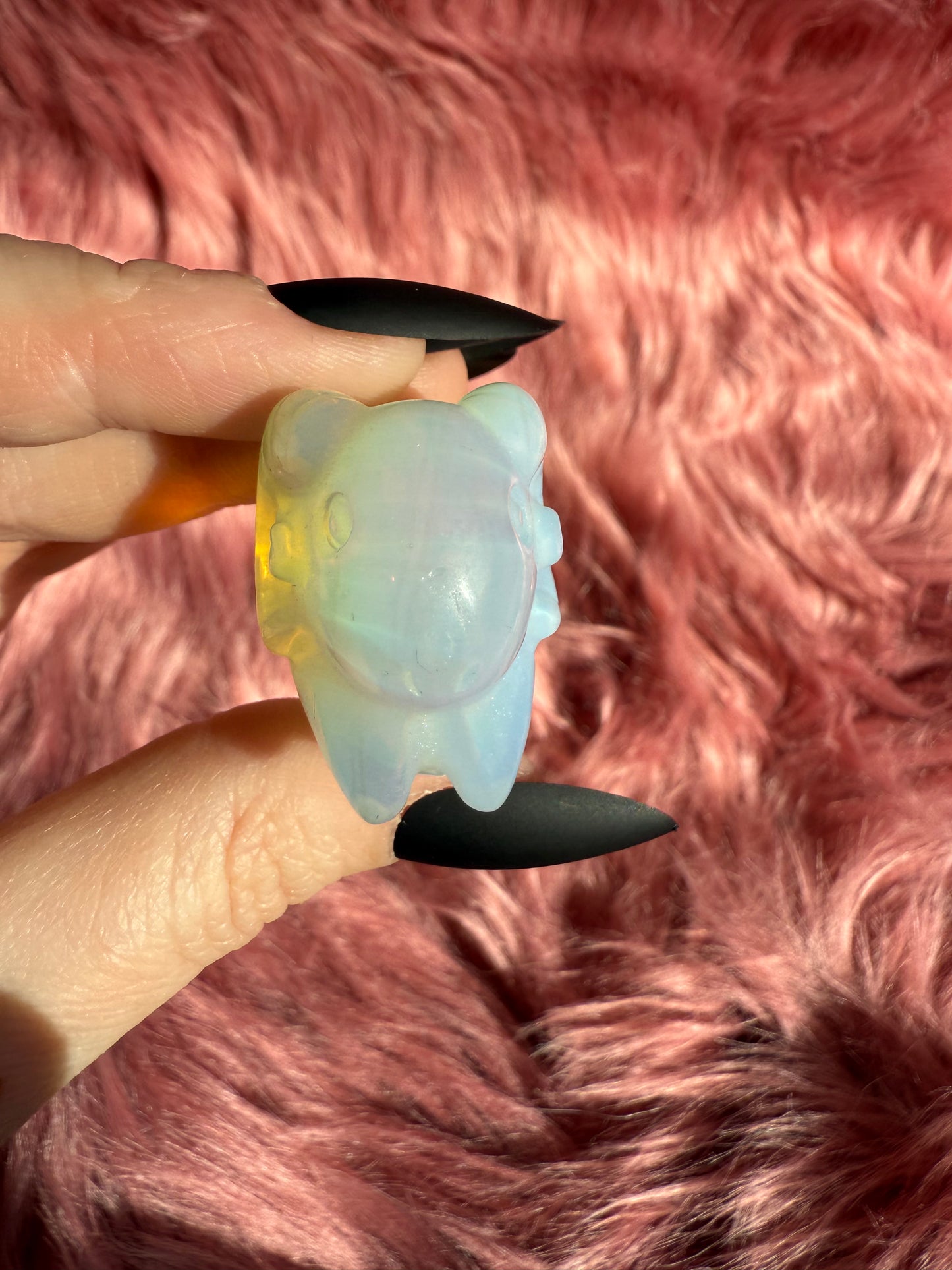Stunning High Quality Opalite Ram Carving