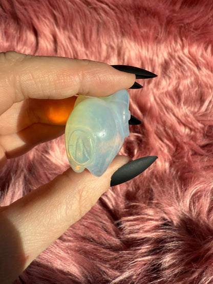 Stunning High Quality Opalite Ram Carving