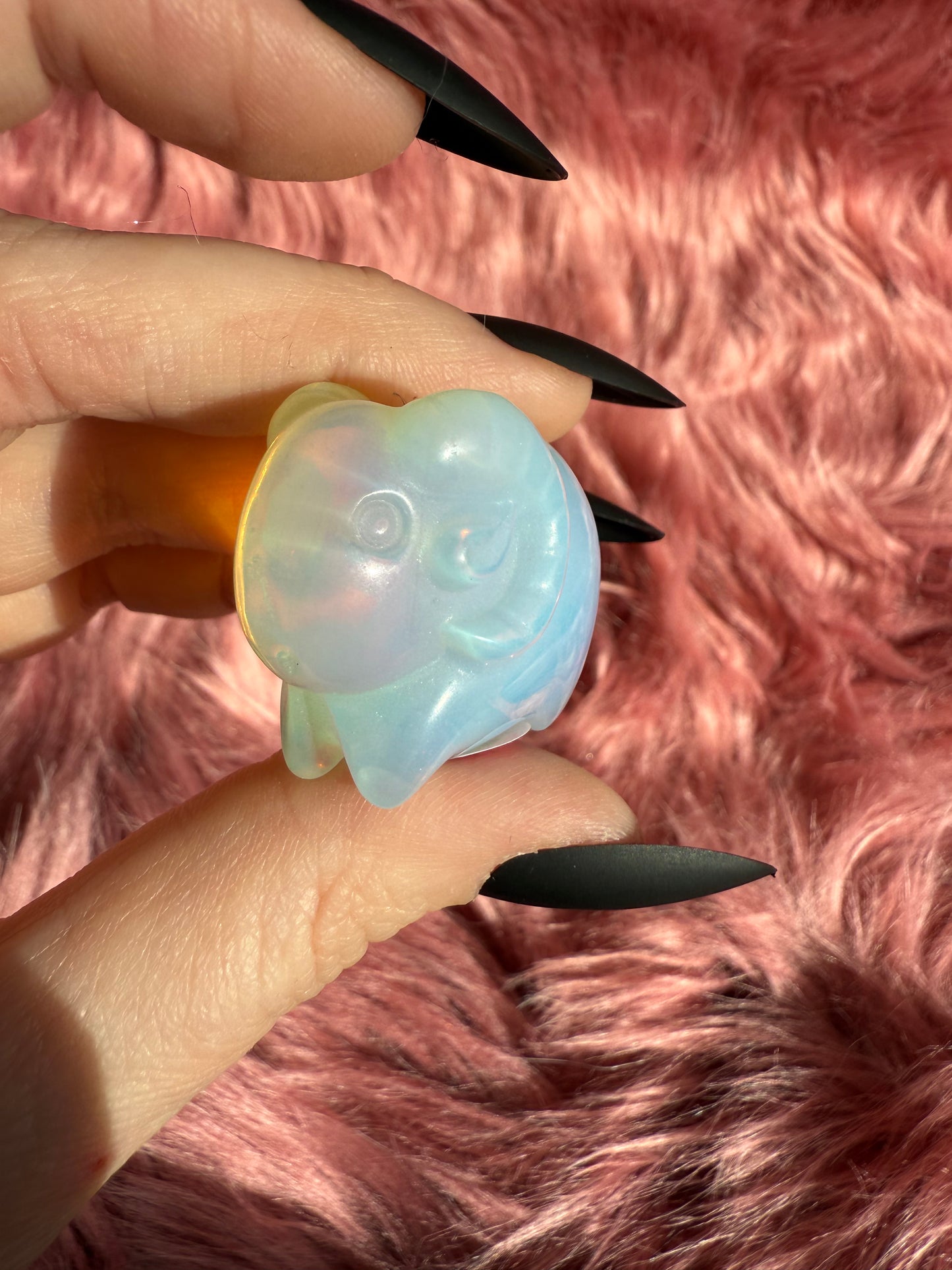 Stunning High Quality Opalite Ram Carving