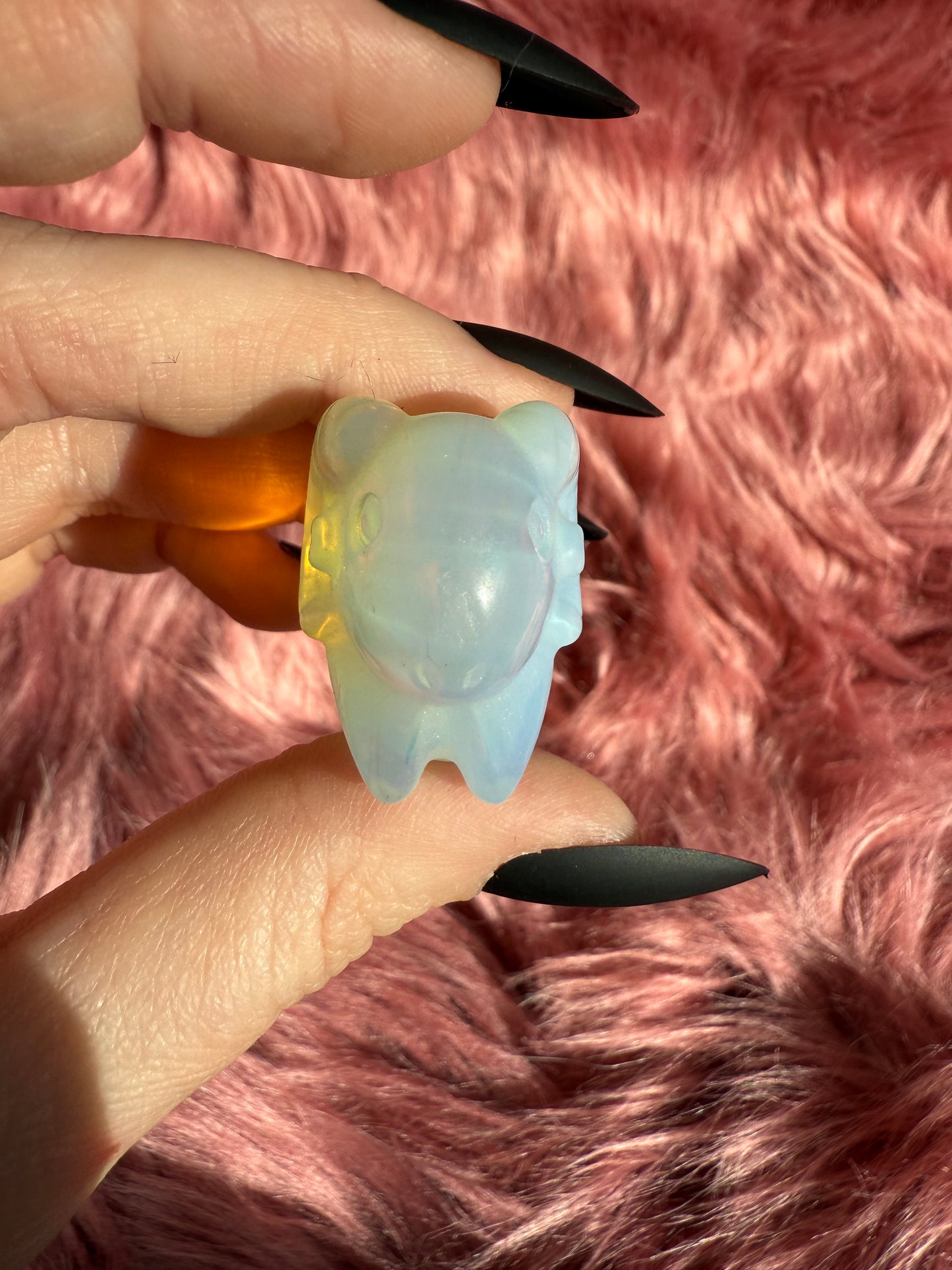 Stunning High Quality Opalite Ram Carving