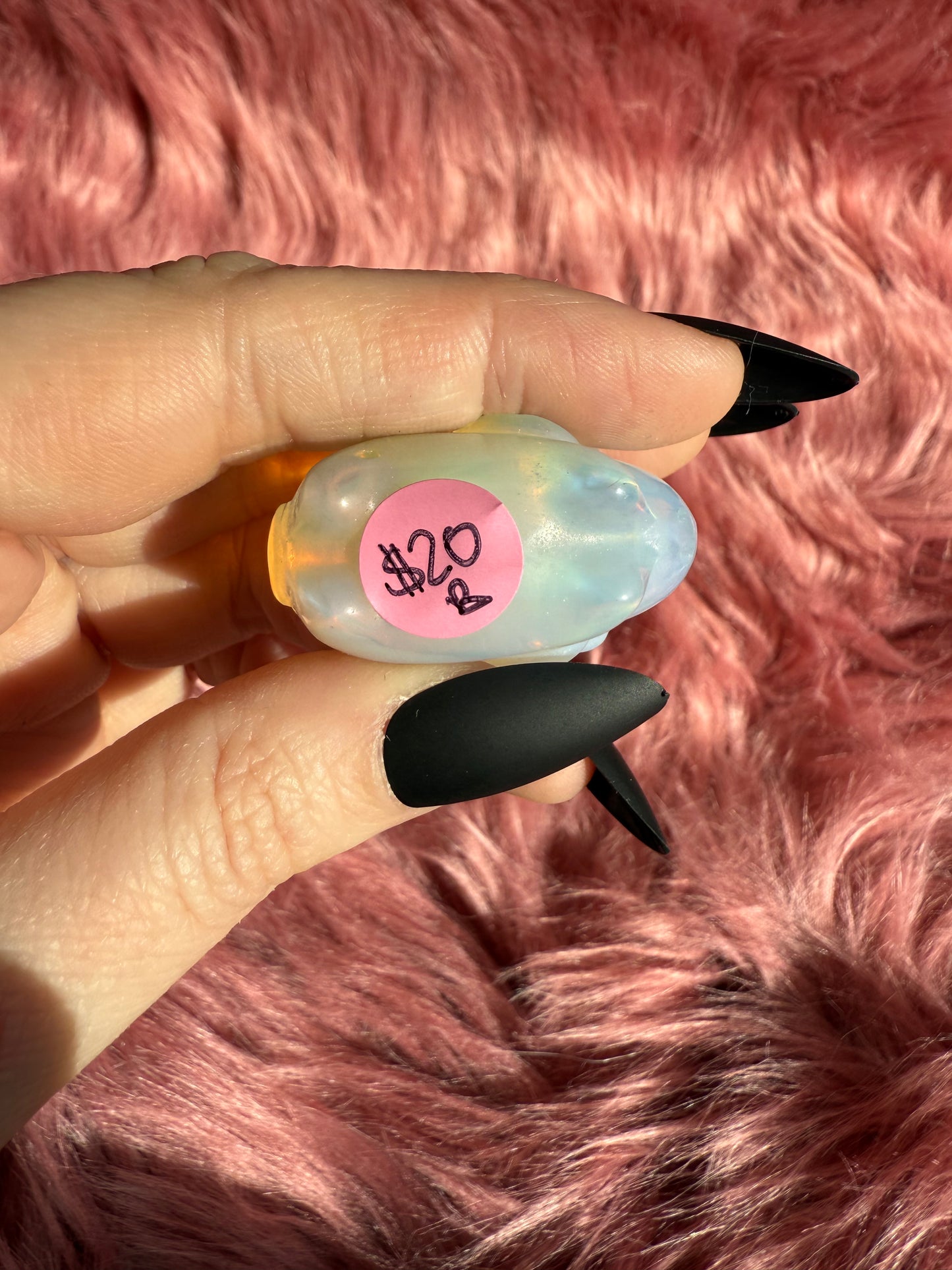 Stunning High Quality Opalite Ram Carving