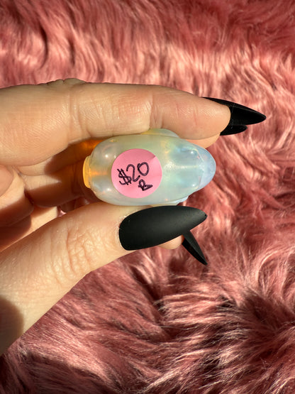 Stunning High Quality Opalite Ram Carving