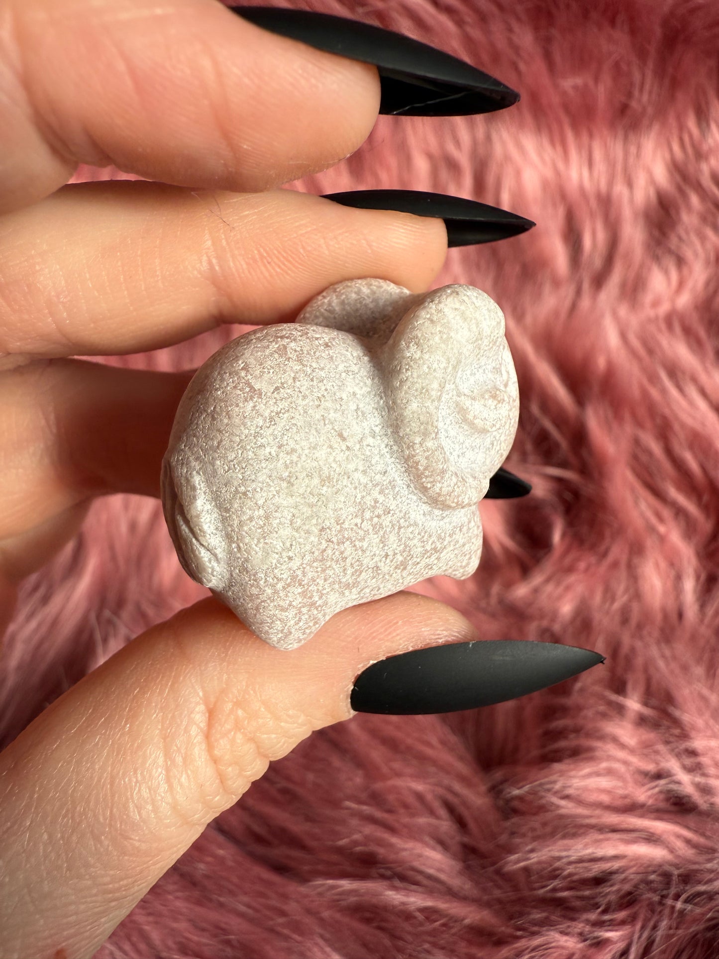 Stunning High Quality Pink Opal Ram Carving