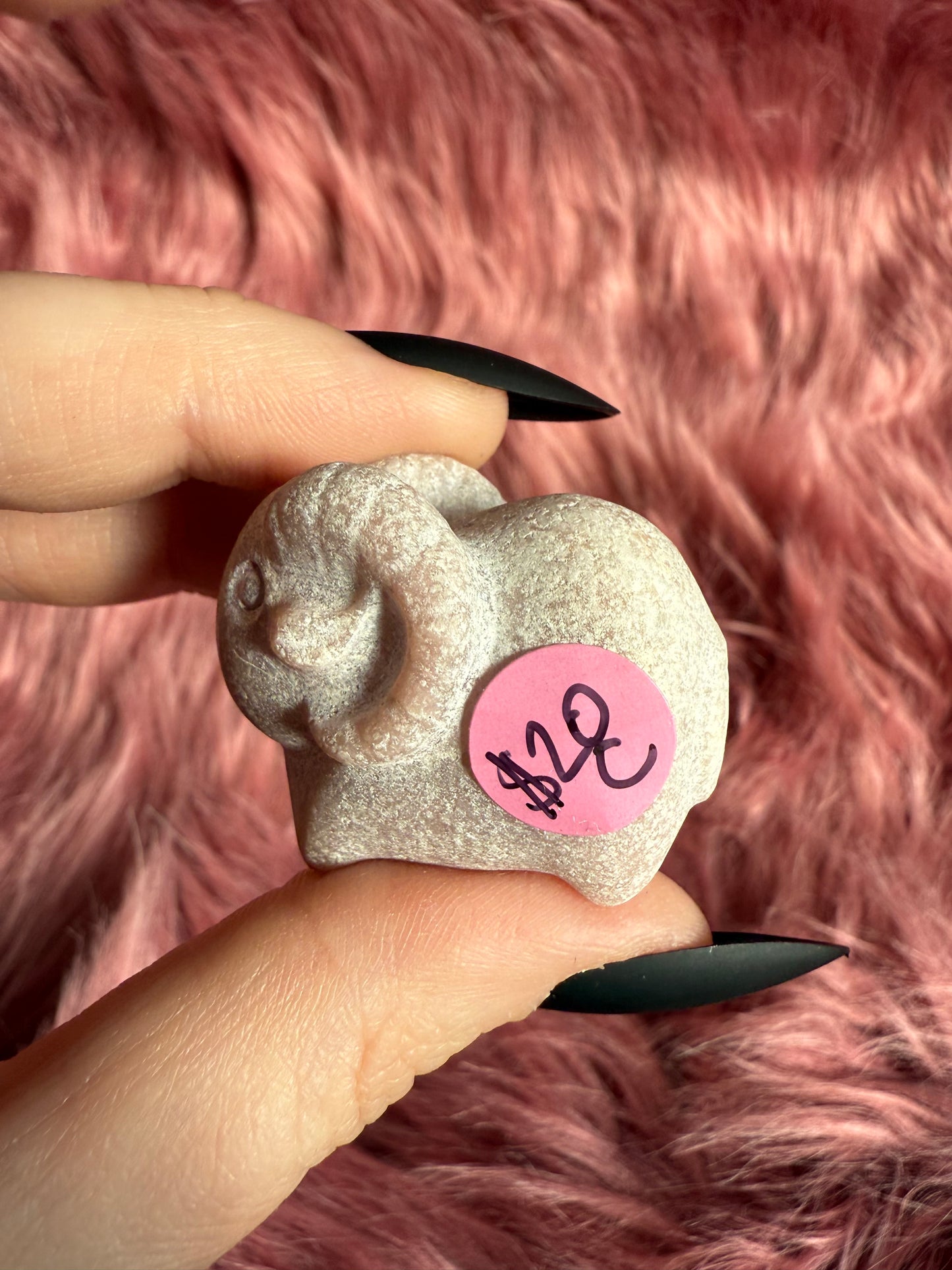 Stunning High Quality Pink Opal Ram Carving