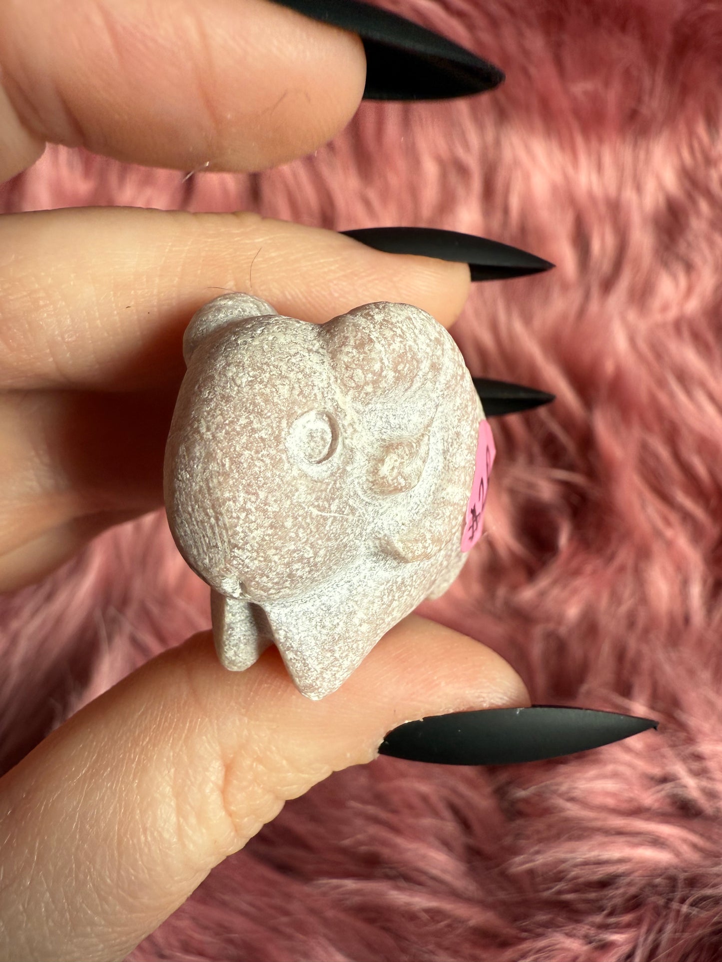 Stunning High Quality Pink Opal Ram Carving