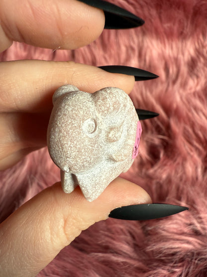 Stunning High Quality Pink Opal Ram Carving
