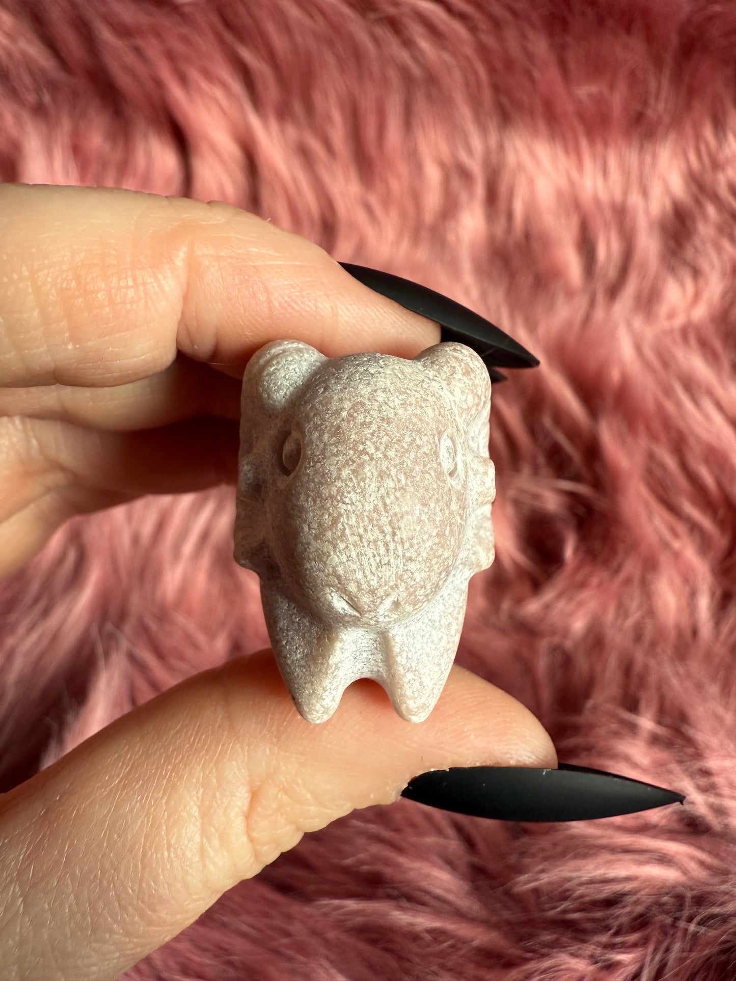 Stunning High Quality Pink Opal Ram Carving