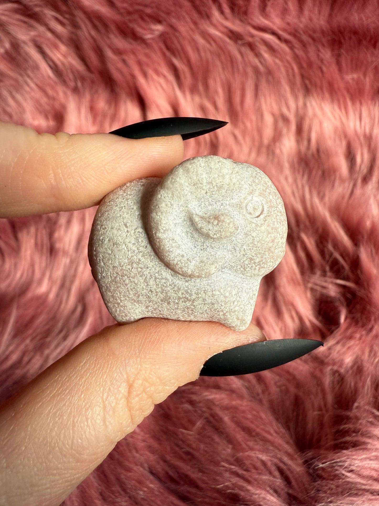 Stunning High Quality Pink Opal Ram Carving