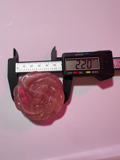 ONE (1) Stunning Pink Calcite Rose Carving